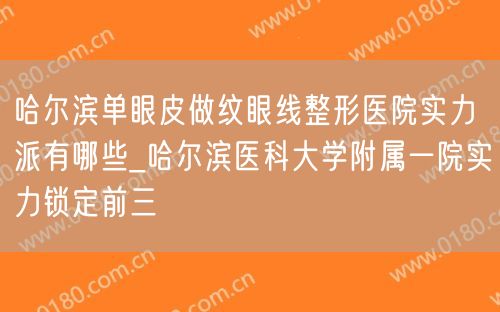 哈尔滨单眼皮做纹眼线整形医院实力派有哪些_哈尔滨医科大学附属一院实力锁定前三