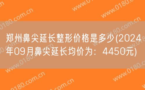 郑州鼻尖延长整形价格是多少(2024年09月鼻尖延长均价为：4450元)